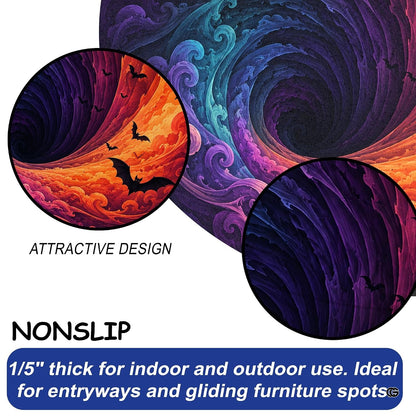 Custom Halloween 3D Optical Illusion Round Rug Skeleton Horror Area Rug (1, #9)