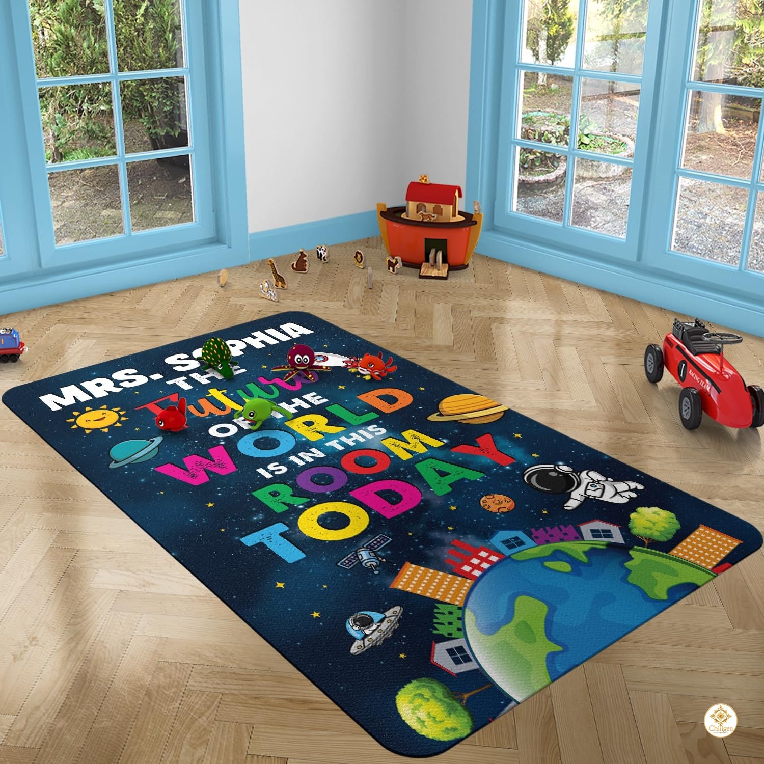 Personalized Composition Notebook Welcome Doormat with Teacher Name