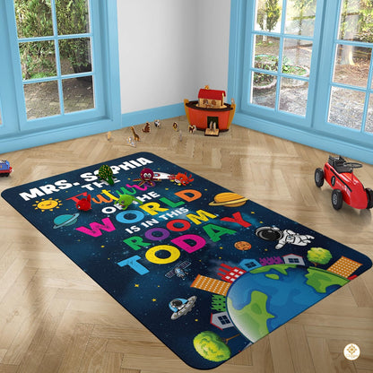 Personalized Composition Notebook Welcome Doormat with Teacher Name