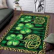 Dimensions and sizing chart for Celtic knotwork shamrock plaid area rug - thumbnail image 2 of 9