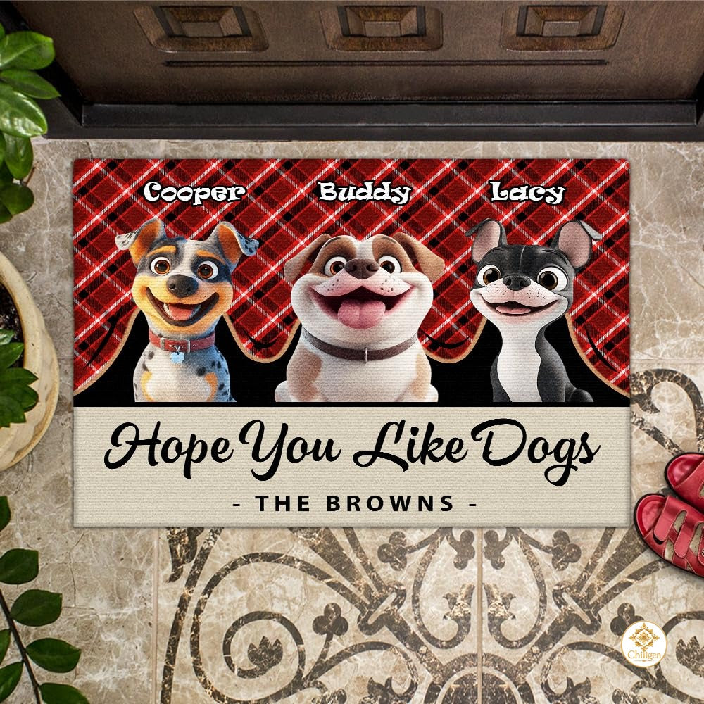Personalized Dog Welcome Mat with Custom Pet Name