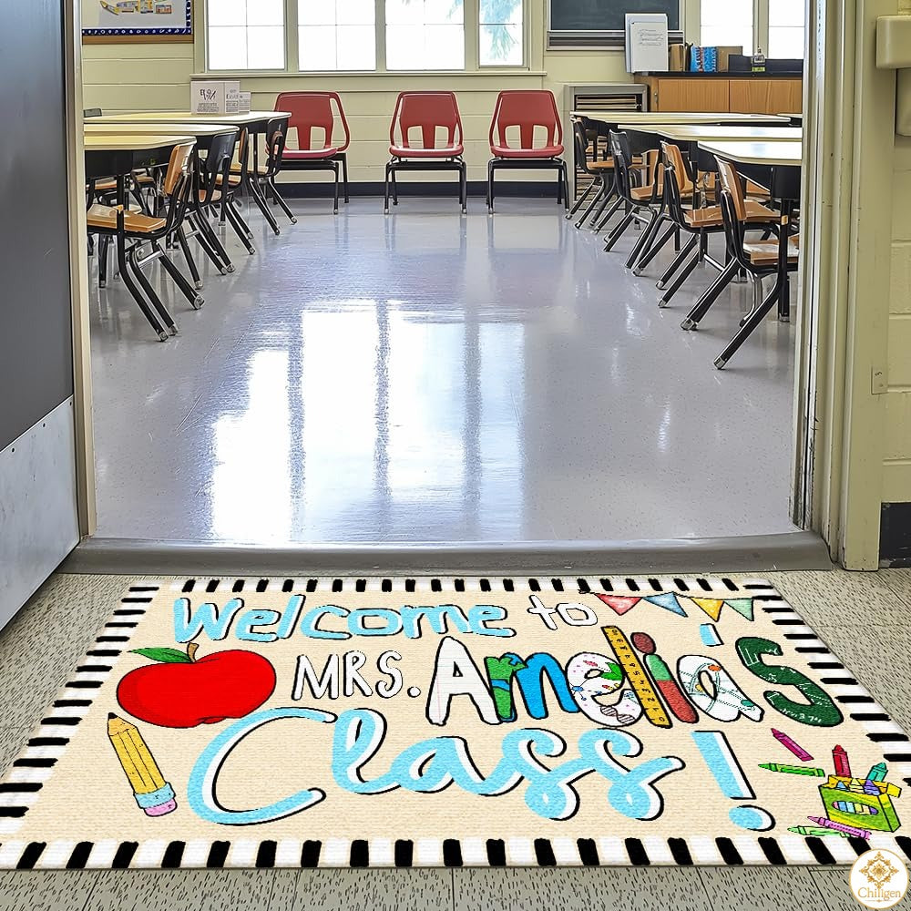 Custom Classroom Welcome Mat for Teachers and Students
