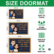 Personalized Family Couple Doormat, Custom Couple Husband Wife Doormat Gift, Outdoor Front Door Rug on Birthday, Christmas, Anniversaries, Valentine's Day for Him Her Woman (S4)