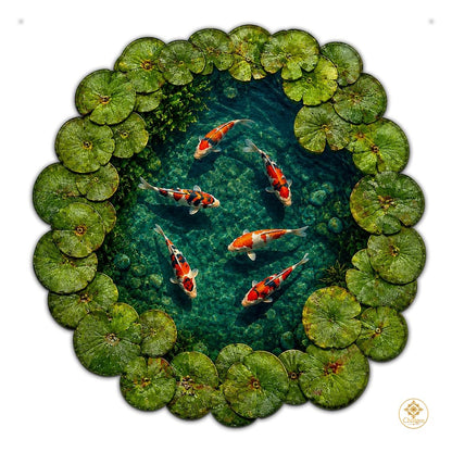 Custom Koi Pond Welcome Mat for Front Door and Entryway
