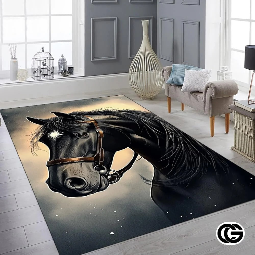Custom Running Horse Welcome Mat for Front Door and Entryway