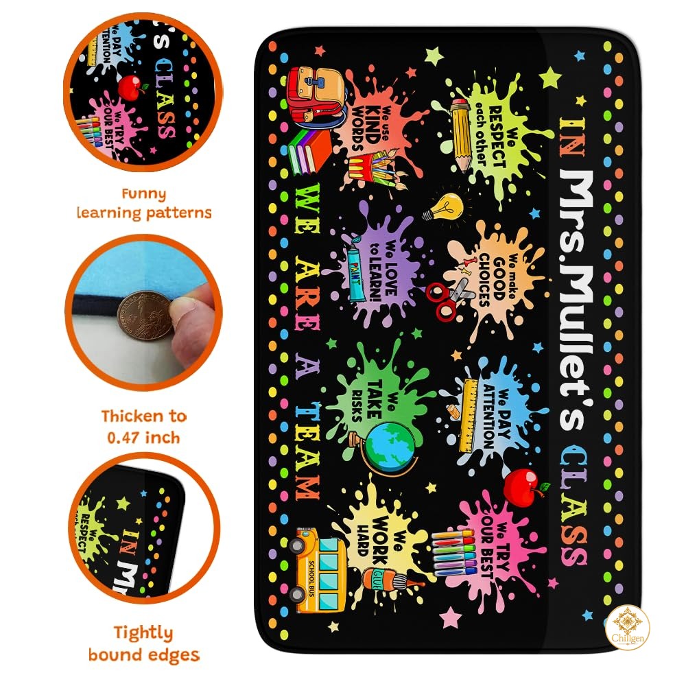 Custom Math Classroom Welcome Mat with Formulas and Numbers - Math D10 / 3' x 5' (Rectangular)