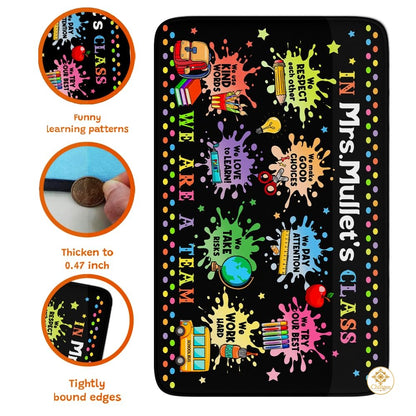 Custom Math Classroom Welcome Mat with Formulas and Numbers - Math D10 / 3' x 5' (Rectangular)