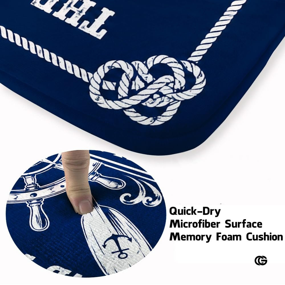 Custom Boat Rug, Personalized Welcome Aboard Mat with Boat Name, Nautical Area Rug for Deck, Entryway or Floor, Anchor Marine Decor, Boating Gift (Boat Rug 08)