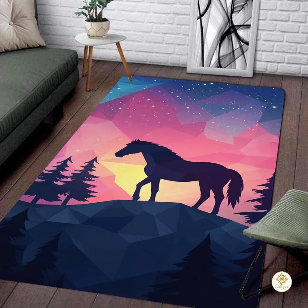 Custom Running Horse Welcome Mat for Living Room and Bedroom - Horse-ds24