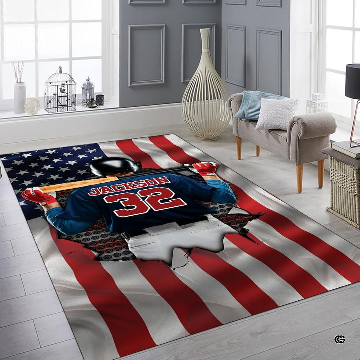 Close-up view of printed batter artwork with industrial mesh accents and rich colors. - image 6 of 8