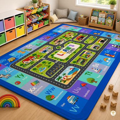 Personalized Road Map Welcome Mat with Custom Name and Streets - A5
