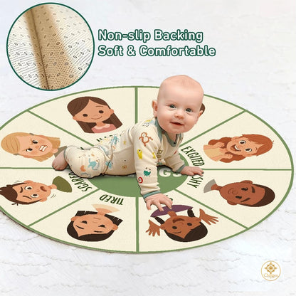 Custom Feelings Wheel Welcome Mat for Kids and Classroom