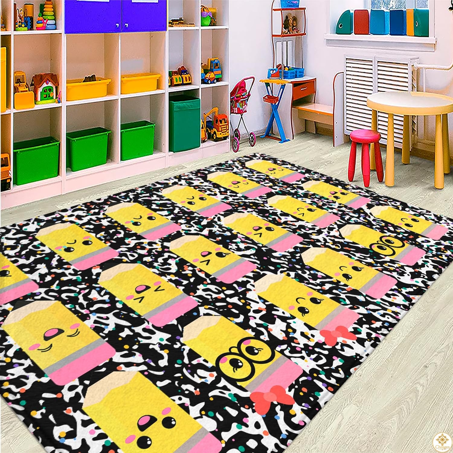 Custom Spanish ABC Classroom Rug for Playroom and School