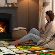 Pub floor arrangement featuring the stained glass Irish beer glasses area rug - thumbnail image 8 of 9