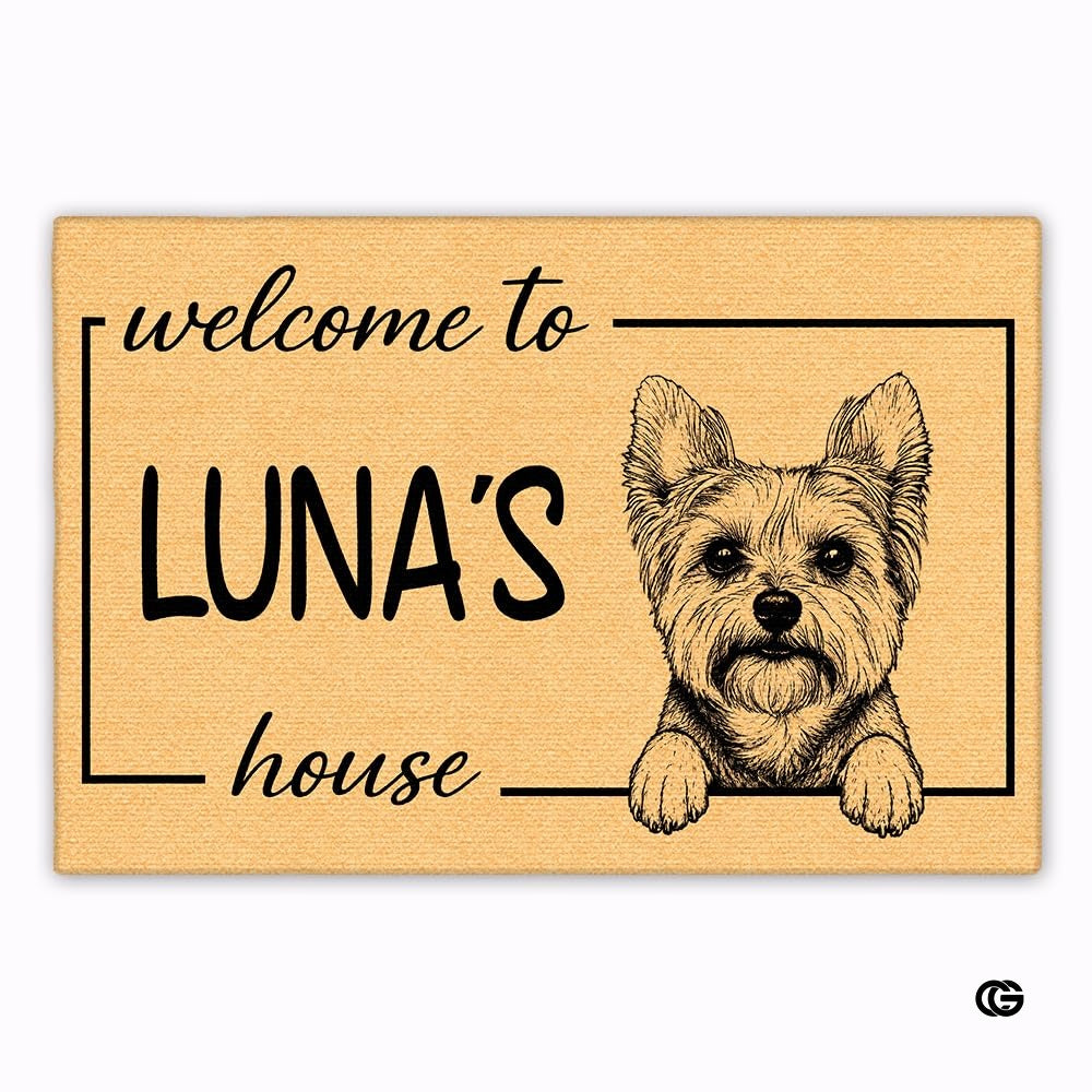 Personalized Pet Dog Welcome Door Mat with Photo and Name (A05)