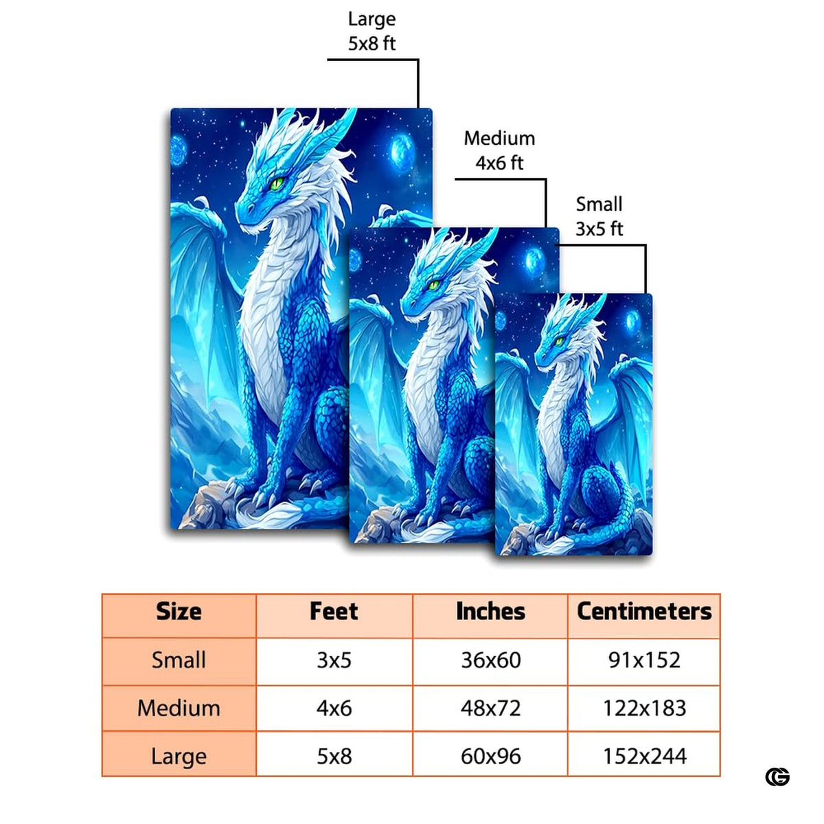 Angle perspective highlighting vibrant navy mountains and cyan dragon scales.