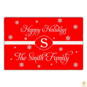 Personalized Christmas Doormat with Custom Family Name
