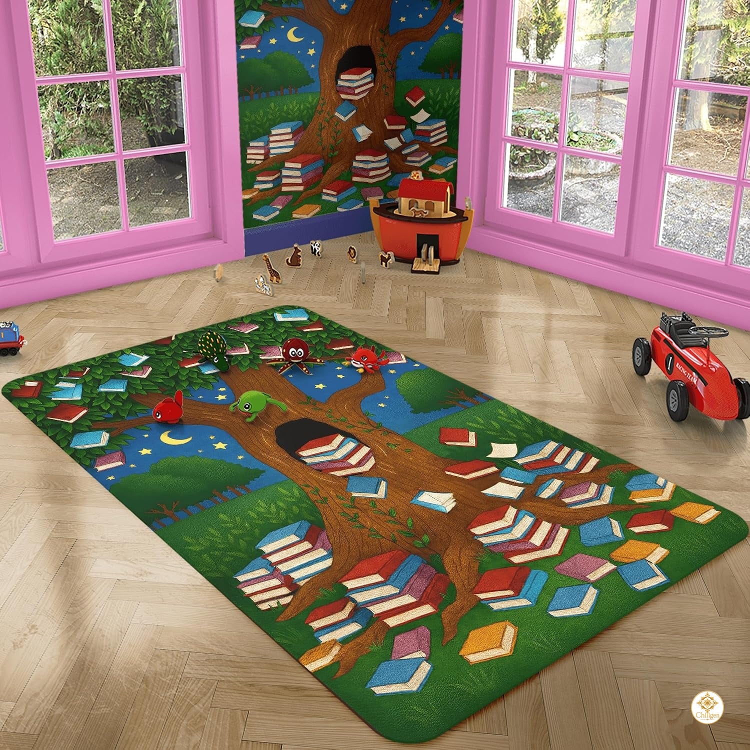 Custom Tree of Knowledge Welcome Mat for Classroom and Library