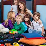 Personalized Teacher Classroom Rug, Custom Back to School Welcome Mat with Name, Kindergarten Preschool Elementary Decor, Composition Notebook Carpet (A01)