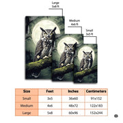 Anti-slip dot backing and hemmed edge stitching on nocturnal owl rug - thumbnail image 4 of 8