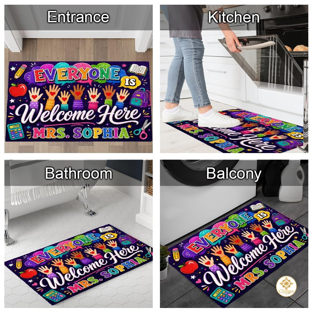 Personalized Classroom Doormat with Custom Teacher Name
