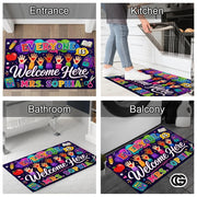 Personalized Welcome Doormat with Teacher Name and Notebook Style