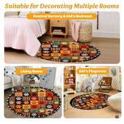 Custom Dog Paw Round Rug Patchwork Area Rug for Pet Lovers (1, A1)