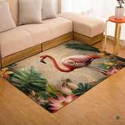 Home lounge arrangement displaying the antique script pink flamingo accent rug - thumbnail image 7 of 7