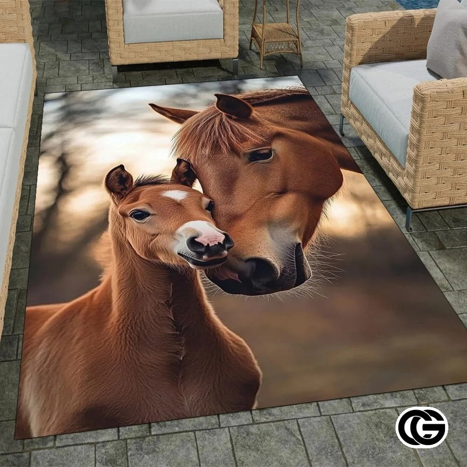 Custom Running Horse Welcome Mat for Living Room and Bedroom