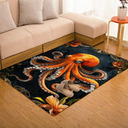 Custom Octopus Welcome Mat with Coastal and Beach Design