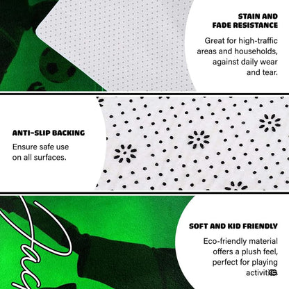 Sports room area rug featuring soccer volley graphic styled in modern entertainment setting. - thumbnail image 4 of 7