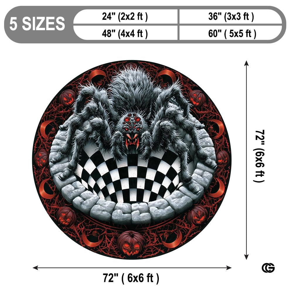 Custom Halloween 3D Effect Optical Illusion Spooky Round Rug (D7)