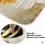 Close-up view of the soft microfiber surface, cursive script, and wildflower illustrations - thumbnail image 3 of 8