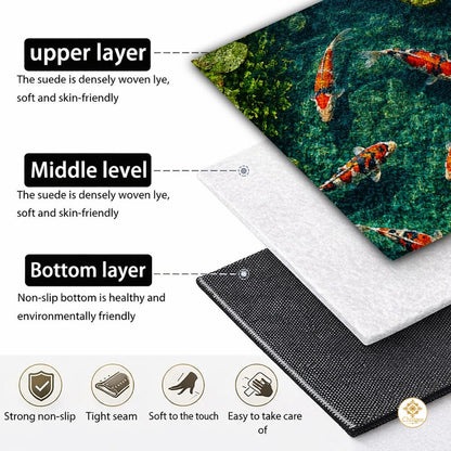 Custom Koi Pond Welcome Mat for Front Door and Entryway