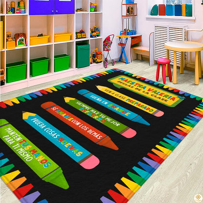 Custom Spanish ABC Classroom Rug for Learning and Play
