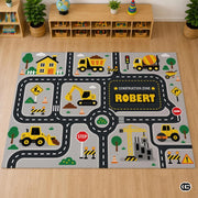 Custom Road Map Area Rug with Personalized City Street Name