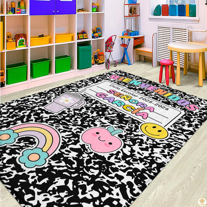 Custom Alphabet Welcome Mat with Spanish ABC and Numbers