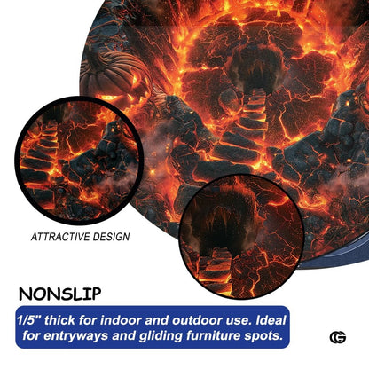 Custom Halloween 3D Effect Optical Illusion Spooky Round Rug (D8)