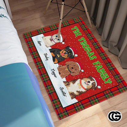 Personalized Christmas Doormat with Custom Family Name and Text