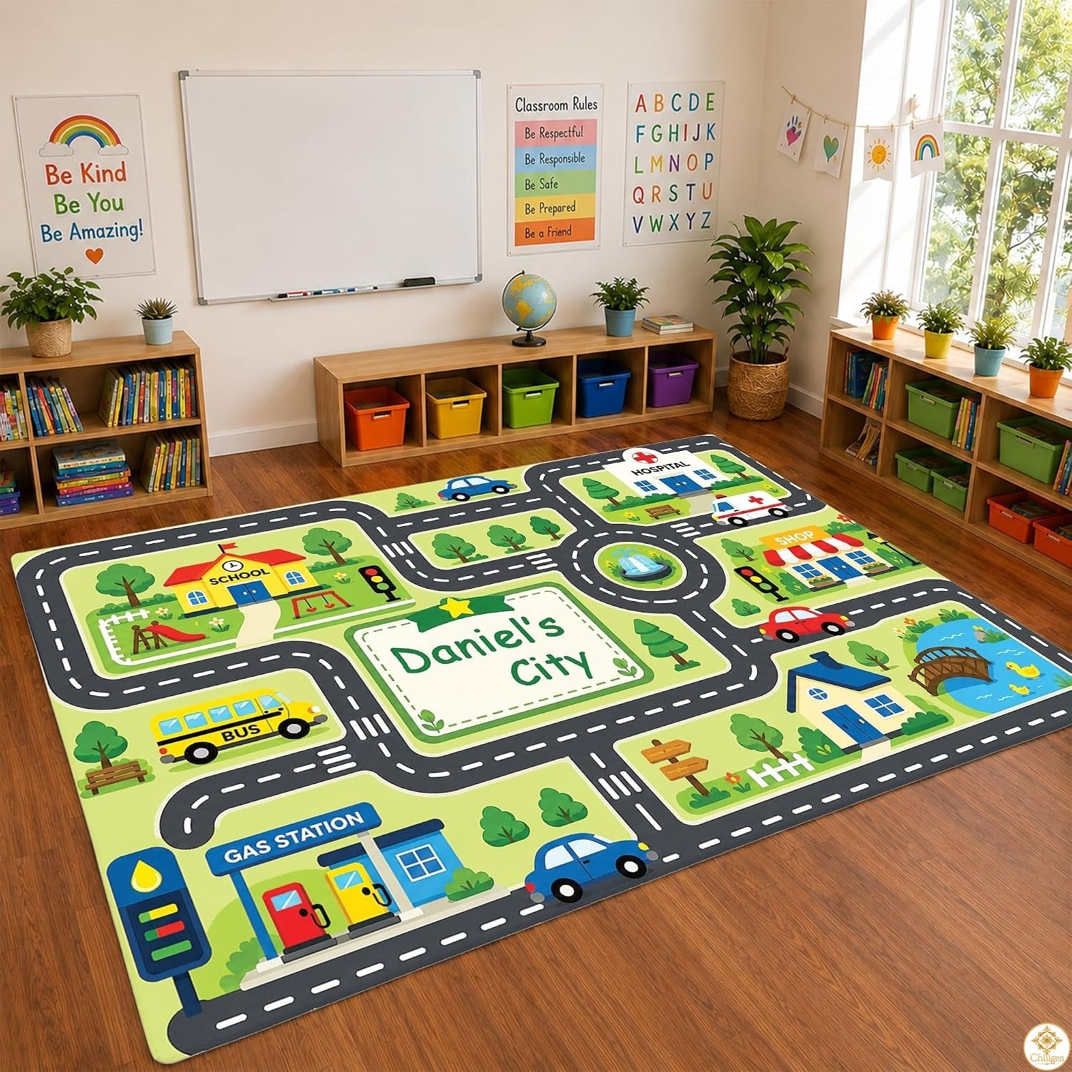 Custom Road Map Area Rug