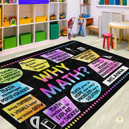 Custom Math Education Welcome Mat for Classroom and School - Math D3 / 3' x 5' (Rectangular)