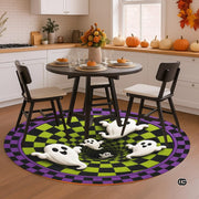 Personalized Halloween 3D Optical Illusion Ghost Round Rug (A01)