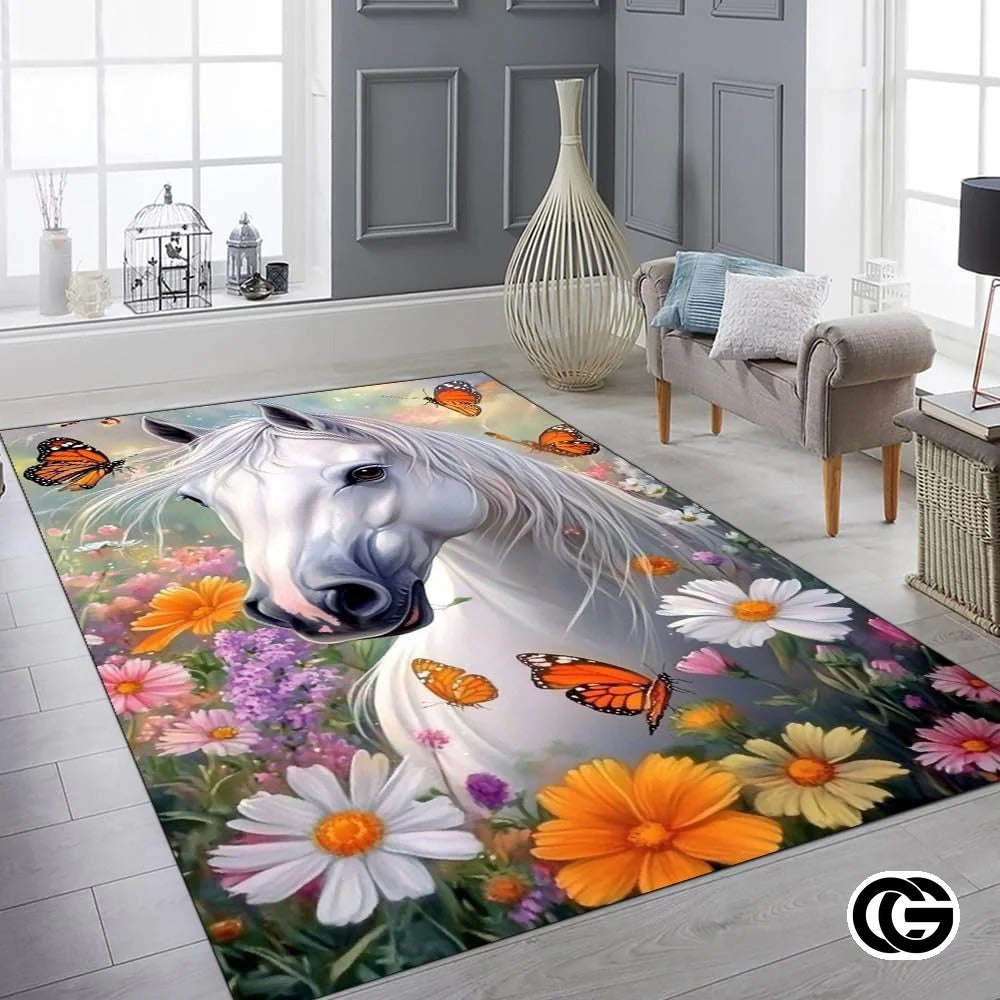 Custom Running Horse Welcome Mat for Living Room and Bedroom