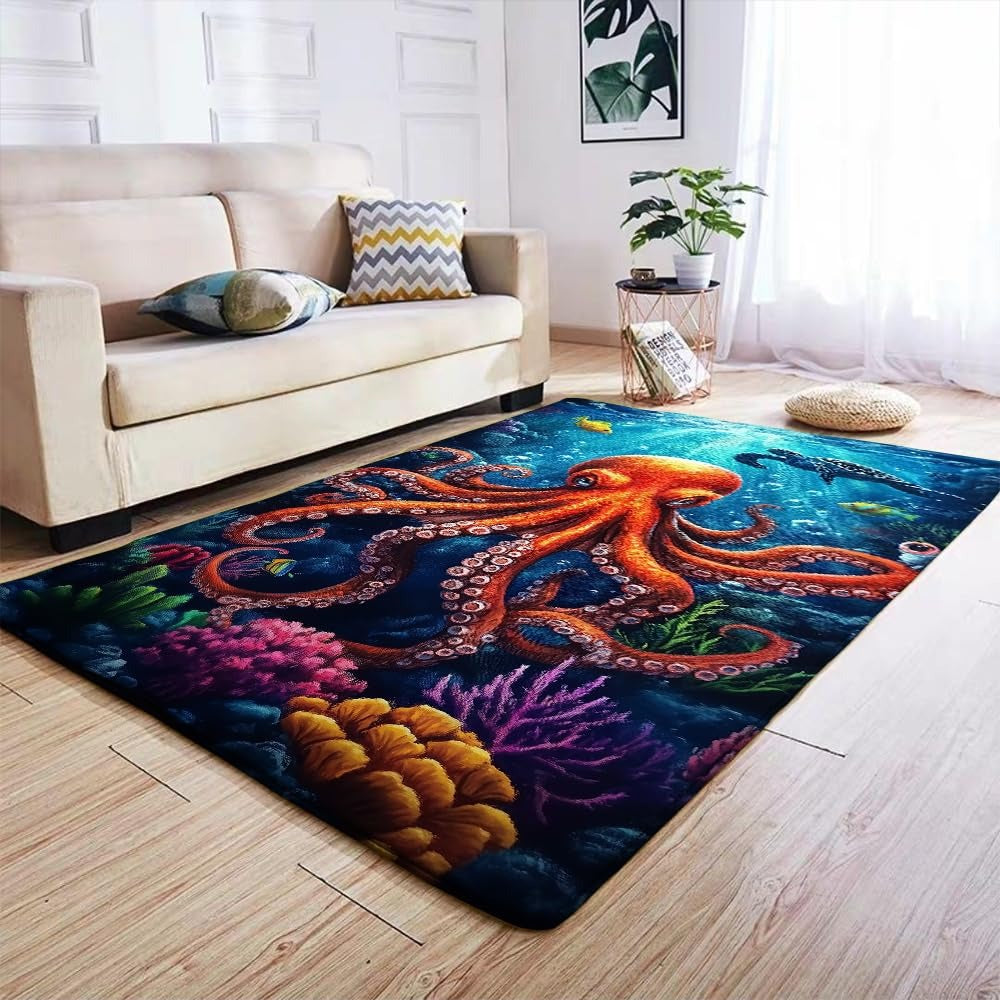 Custom Octopus Welcome Mat for Front Door and Entryway
