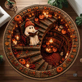 Personalized Halloween 3D Optical Illusion Ghost Round Rug