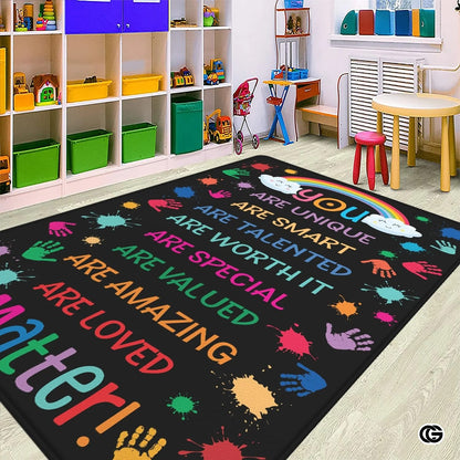 Custom Family Name Welcome Doormat for Front Door and Entryway - You Are