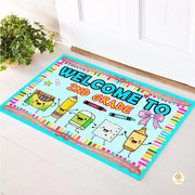 Personalized Welcome Mat with Custom Teacher Name and Chibi Design