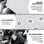 Anti-slip dot backing and clean hemmed edge stitching on soccer smash area rug - thumbnail image 4 of 8