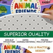 Wheel of Feelings and Emotions Round Rug, Educational Mental Health Rug for Classroom, Educational Animal Shape School Mat, Back to School Gift (Animal)