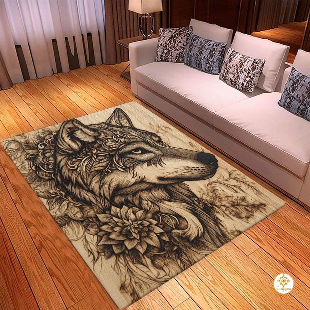 Custom Galaxy Wolves Welcome Mat for Entryway and Living Room - Wolf-ds03
